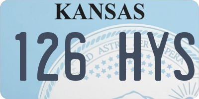 KS license plate 126HYS