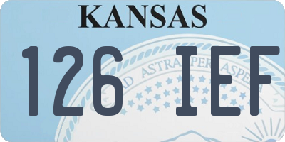 KS license plate 126IEF