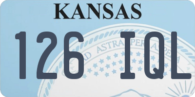 KS license plate 126IQL