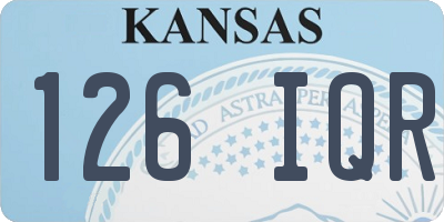 KS license plate 126IQR