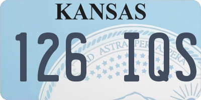 KS license plate 126IQS