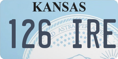 KS license plate 126IRE