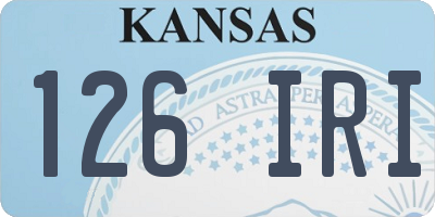 KS license plate 126IRI