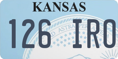 KS license plate 126IRO