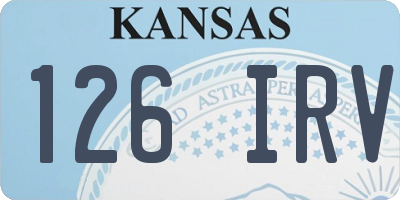 KS license plate 126IRV