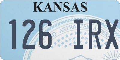KS license plate 126IRX