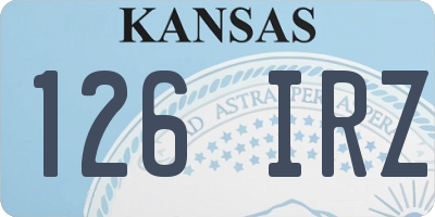 KS license plate 126IRZ