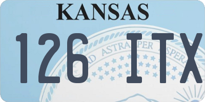 KS license plate 126ITX