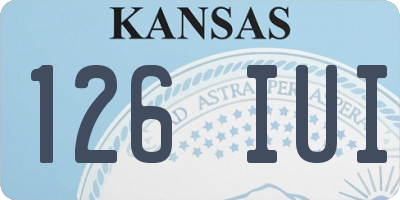 KS license plate 126IUI