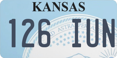 KS license plate 126IUN