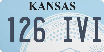 KS license plate 126IVI