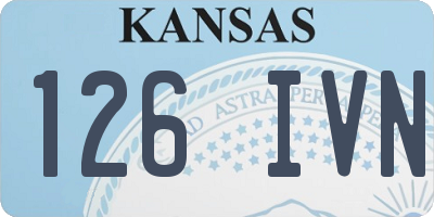 KS license plate 126IVN