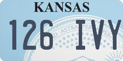 KS license plate 126IVY