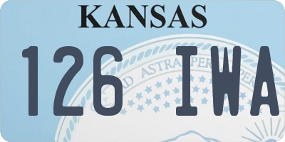 KS license plate 126IWA