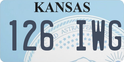 KS license plate 126IWG