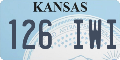 KS license plate 126IWI