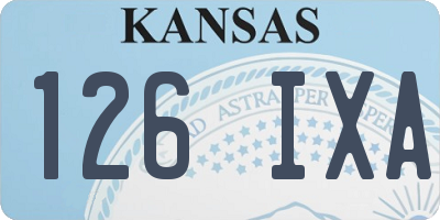 KS license plate 126IXA