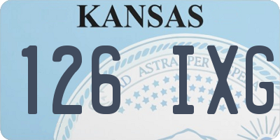 KS license plate 126IXG