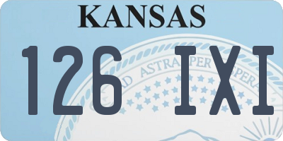 KS license plate 126IXI