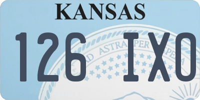 KS license plate 126IXO