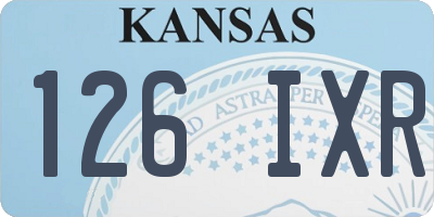 KS license plate 126IXR
