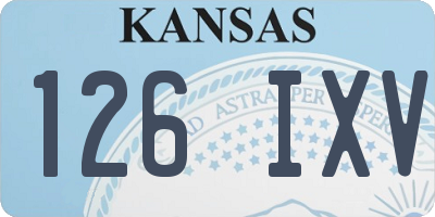 KS license plate 126IXV