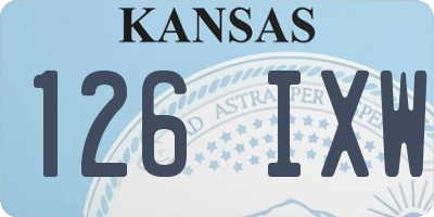KS license plate 126IXW