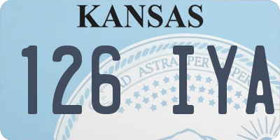 KS license plate 126IYA