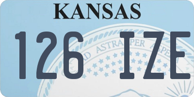 KS license plate 126IZE