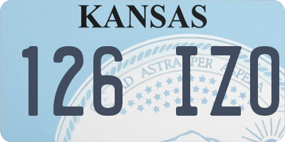 KS license plate 126IZO