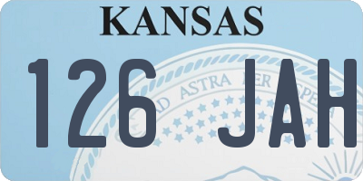 KS license plate 126JAH