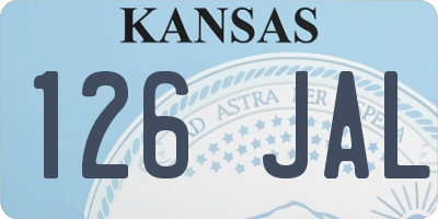 KS license plate 126JAL