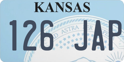 KS license plate 126JAP