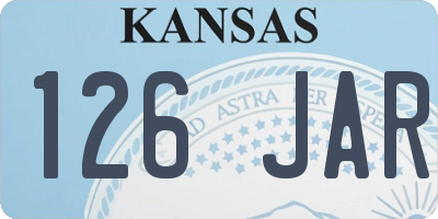 KS license plate 126JAR