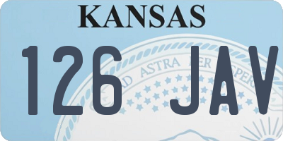 KS license plate 126JAV