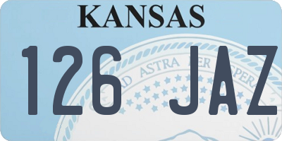 KS license plate 126JAZ