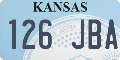 KS license plate 126JBA