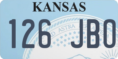 KS license plate 126JBO
