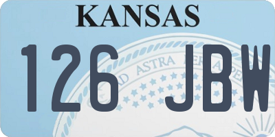 KS license plate 126JBW