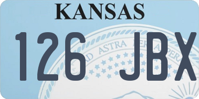 KS license plate 126JBX