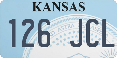 KS license plate 126JCL