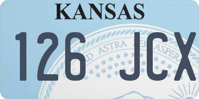 KS license plate 126JCX