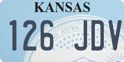 KS license plate 126JDV