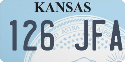 KS license plate 126JFA