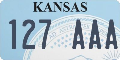 KS license plate 127AAA