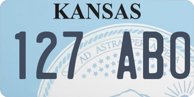KS license plate 127ABO