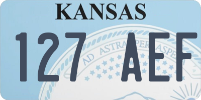 KS license plate 127AEF