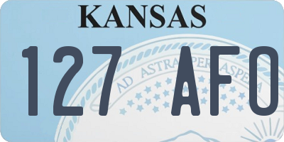 KS license plate 127AFO