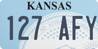 KS license plate 127AFY