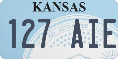 KS license plate 127AIE